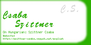 csaba szittner business card